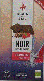 TABLETTE NOIR FRAMBROISE PRALIN - 100g